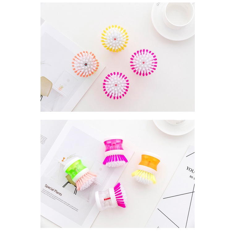 Bàn Chải Rửa Chén Có Nút Nhấn Tiện Lợi