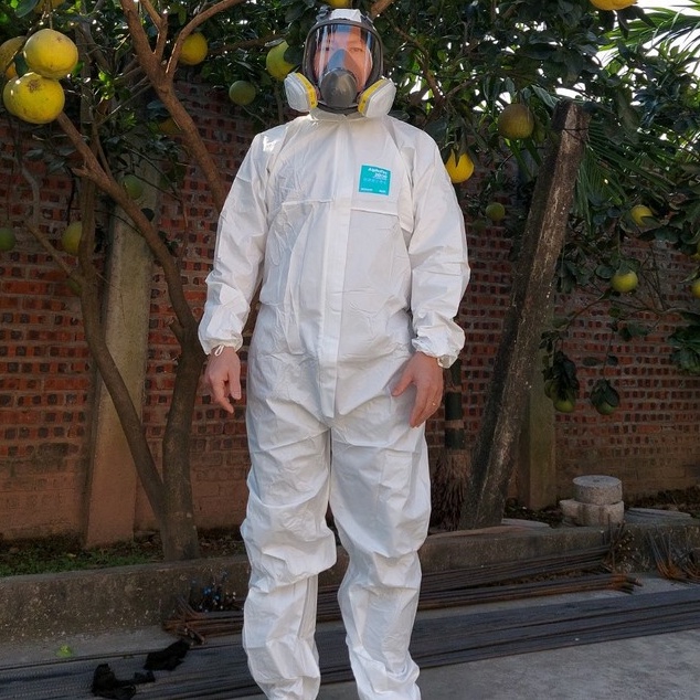 Bộ quần áo chống hoá chất, bộ đồ phun thuốc phun sơn Ansell Alphatec dùng nhiều lần