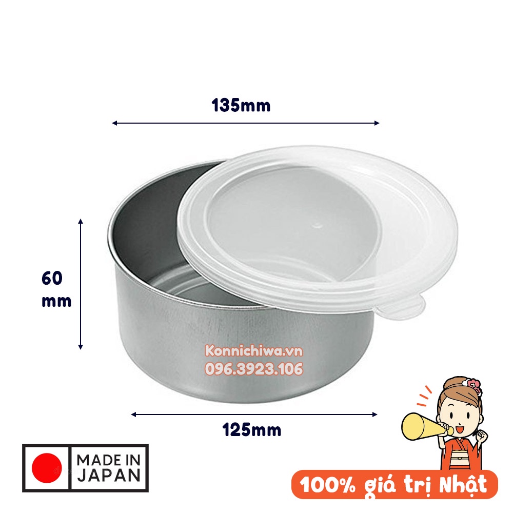 Hộp trữ thức ăn Inox nắp đậy kín bằng nhựa dẻo 650ml | Hàng nội địa Nhật Bản