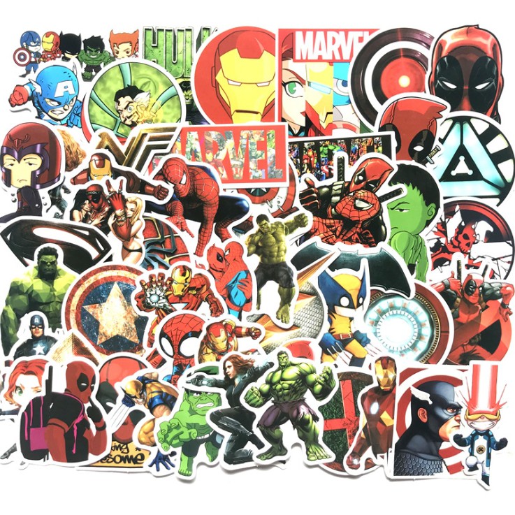 [avengers endgame] Sticker Giá Rẻ  Bán nguyên set sticker Set siêu anh hùng 50 miếng
