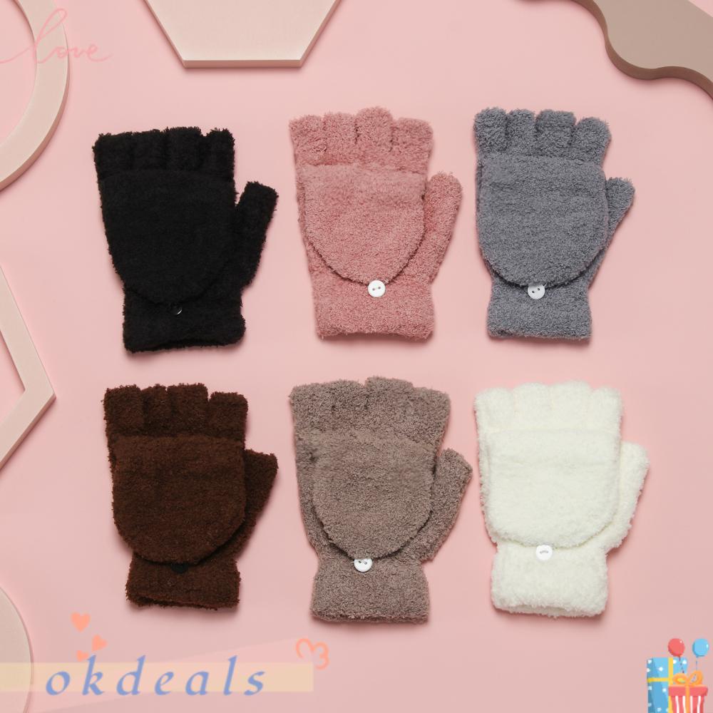 Găng Tay Nhung San Hô Dày Dặn Ấm Áp Mùa Đông Cho Bé
