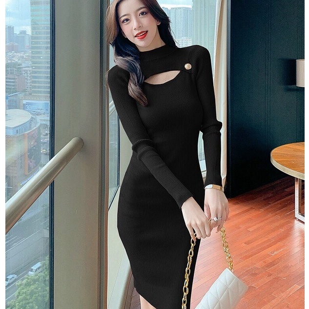 Đầm body khoét ngực cực xinh đi chơi dự tiệc dạo phố cực đẹp