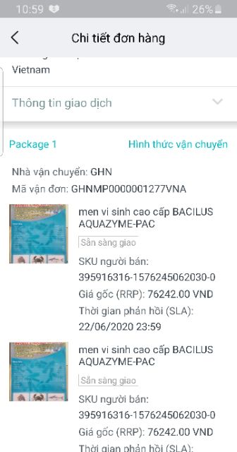 Men vi sinh bacilus aquazyme - pac