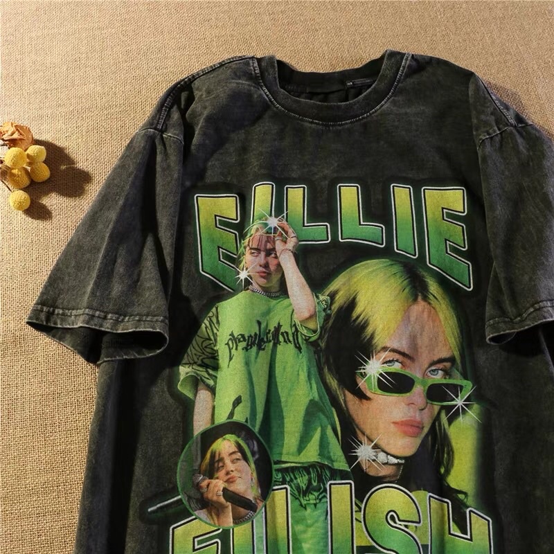 Áo thun Billie Eilish tay lỡ form rộng order 15-20 ngày màu wash - A014