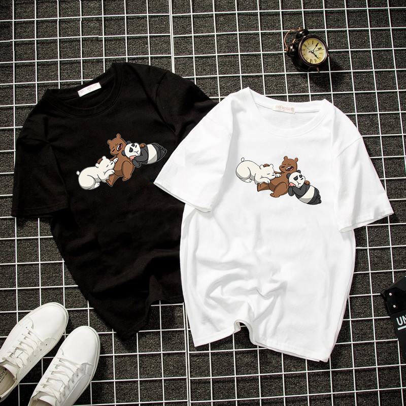 Áo thun form rộng unisex 3 chú gấu dễ thương vải dày mịn 2019T22005