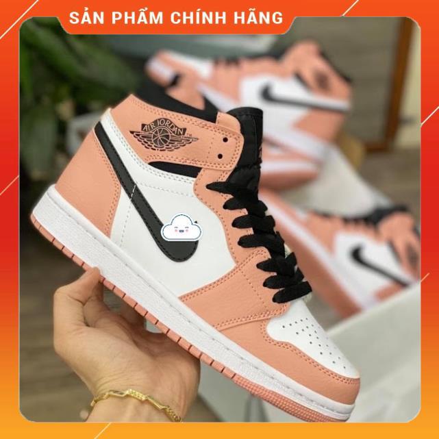 Giày thể thao nữ Jordan màu hồng móc đen cổ cao cực chất hot trend 2021, Full Box Bill | BigBuy360 - bigbuy360.vn