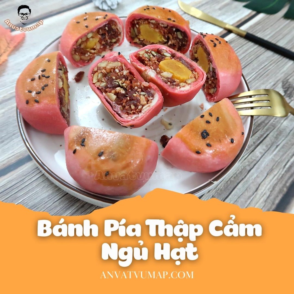 [ANVATVUMAP - NHÀ LÀM 100%] COMBO Bánh Pía Thập Cẩm Ngũ Hạt (Nhân Mặn) -Hộp 4 Cái