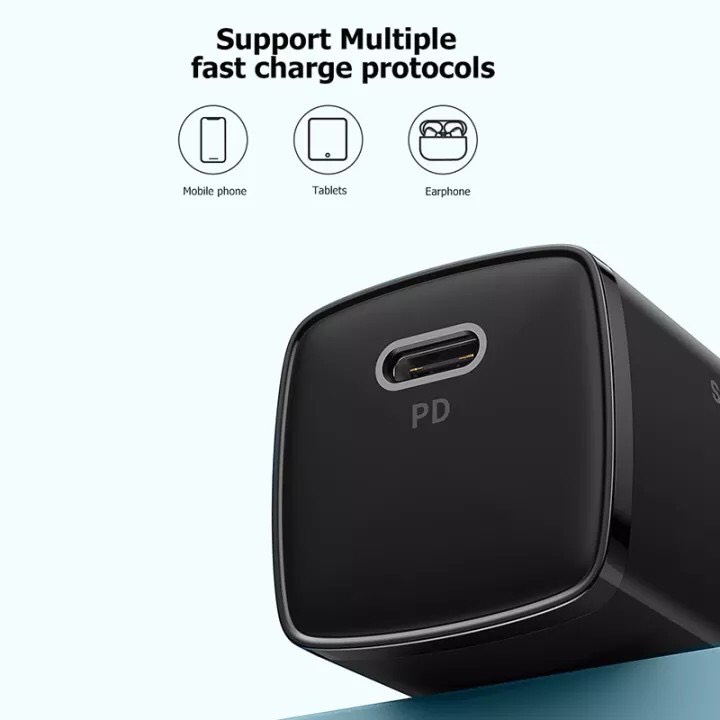 Củ sạc nhanh 20w điện thoại Baseus kích thước nhỏ gọn Chính Hãng , Bộ Sạc Baseus 20W PD Super Si Mini PD