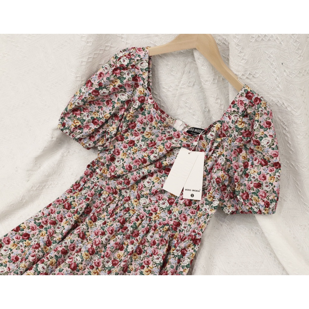 Đầm Midi V.e.r.o.M.o.d.a Hoa Nhí - Hàng xuất dư 100%