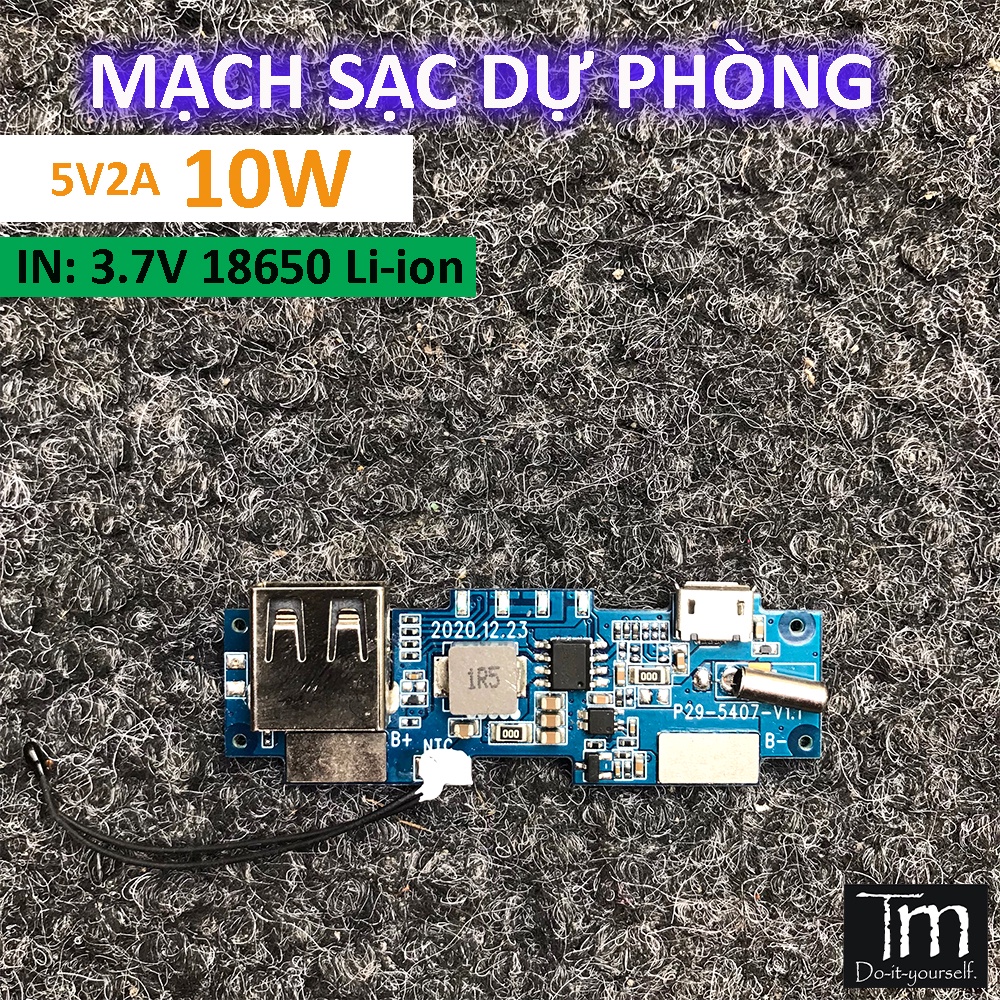 Mạch Sạc Dự Phòng 10W 5V2A Chip IP5407 Mã P29