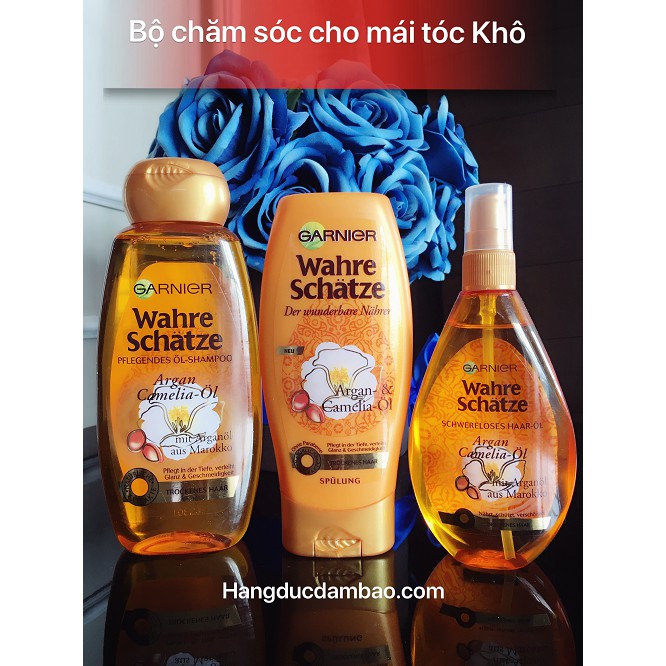 Dầu gội Garnier CAMELIA hương Hoa Trà cực thơm. Bộ chăm sóc Tóc Garnier Wahre Schatze