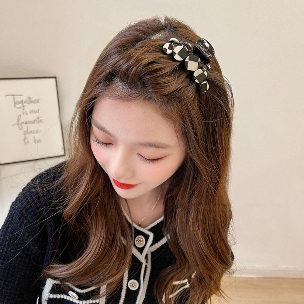 IVORY Kẹp Tóc Càng Cua Hình Tròn Nhỏ Phong Cách Retro Thời Trang Cho Nữ