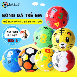 Bóng Đá Trẻ Em Size Số 2 Dành Cho Bé Tập Phản Xạ (Tặng bơm tay mini)