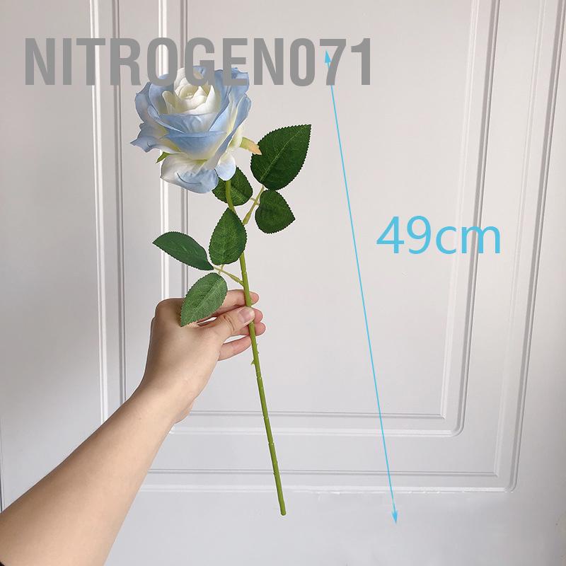 ❤️ Nitrogen071 Bó hoa hồng xanh lam băng nhân tạo 5 cái Hoa nhân tạo hồng Màu sắc tươi sáng Kéo dài Hấp dẫn Trang trí lụa Giả