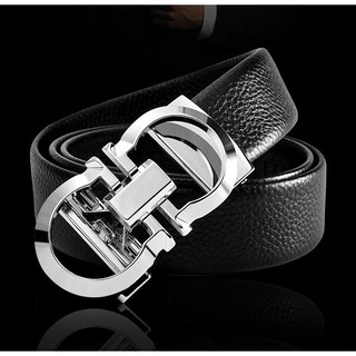 Thắt lưng da nam mặt C.K, dây lưng da thời trang