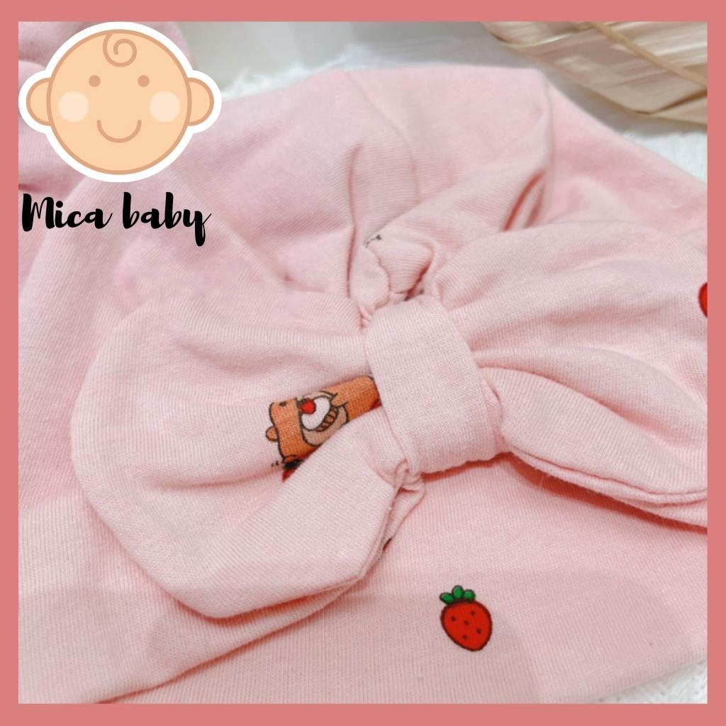 Mũ nón turban hồng hình gấu dễ thương cho bé Mica baby MTB87