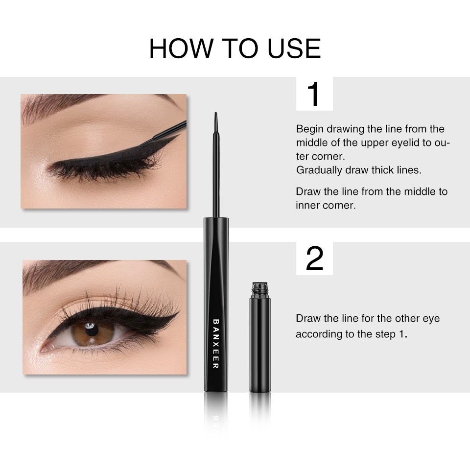 Bộ mỹ phẩm trang điểm BANXEER gồm Mascara + bút kẻ mắt lâu trôi chống nước 53g