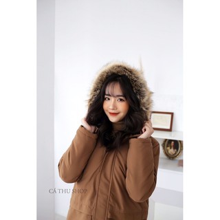 áo khoác mũ lông trẻ trung