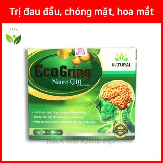 Viên uống bổ não Ginko 120mg Hoạt huyết dưỡng não EcoGring - Hộp 100 viên chuẩn GMP Bộ Y Tế