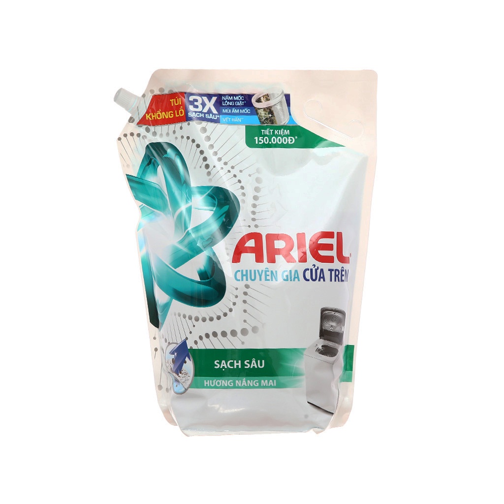 Combo 2 bịch Nước giặt Ariel túi 2kg/3.5Kg thơm lâu Tặng 1 bịch khăn giấy ướt 80 tờ - nước giặt Airel Matic đậm đặc