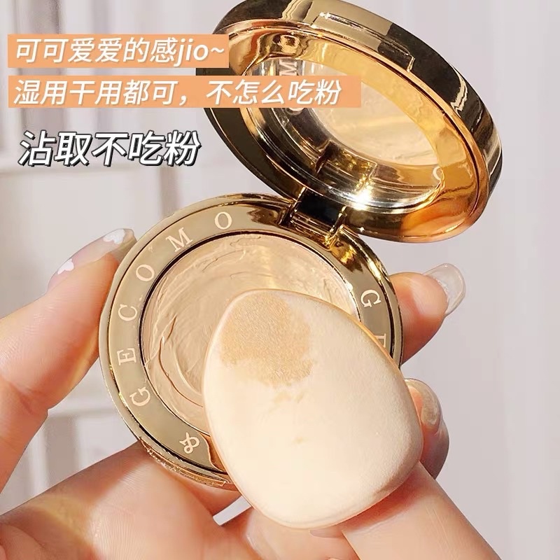 Set 2 Bông Mút Che Khuyết Điểm GECOMO Cao Cấp Mút Tán Kem Nền Cushion Hình Giọt Nước Bông Phấn Trang Điểm