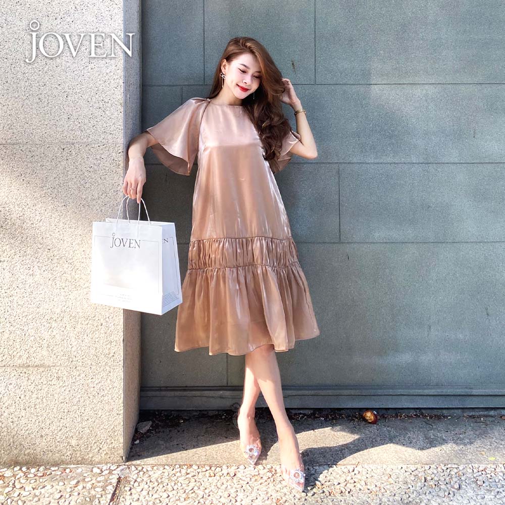 Đầm thiết kế cánh tiên cao cấp suông sang chảnh lụa organza Joven | BigBuy360 - bigbuy360.vn