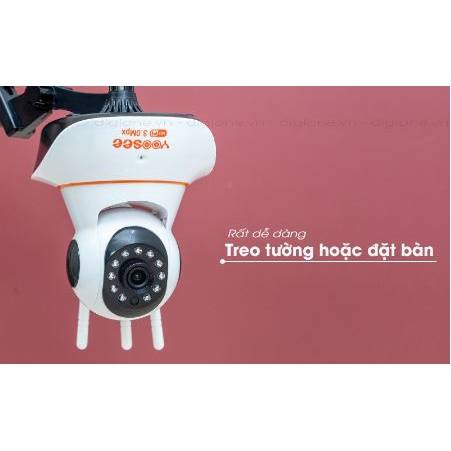 Camera Wifi Yoosee 3 Râu 3.0 QUADHD 2K, Trang Bị Hồng Ngoại Siêu Sáng, Cảnh Báo Chuyển Động Đàm Thoại 2 Chiều