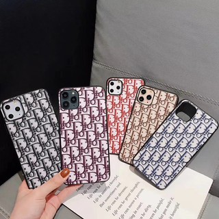 Ốp Điện Thoại Da In Logo Dior Kiểu Âu Mỹ Sang Trọng Cho iphone11 pro Max XS XR I6SP I7 I8P