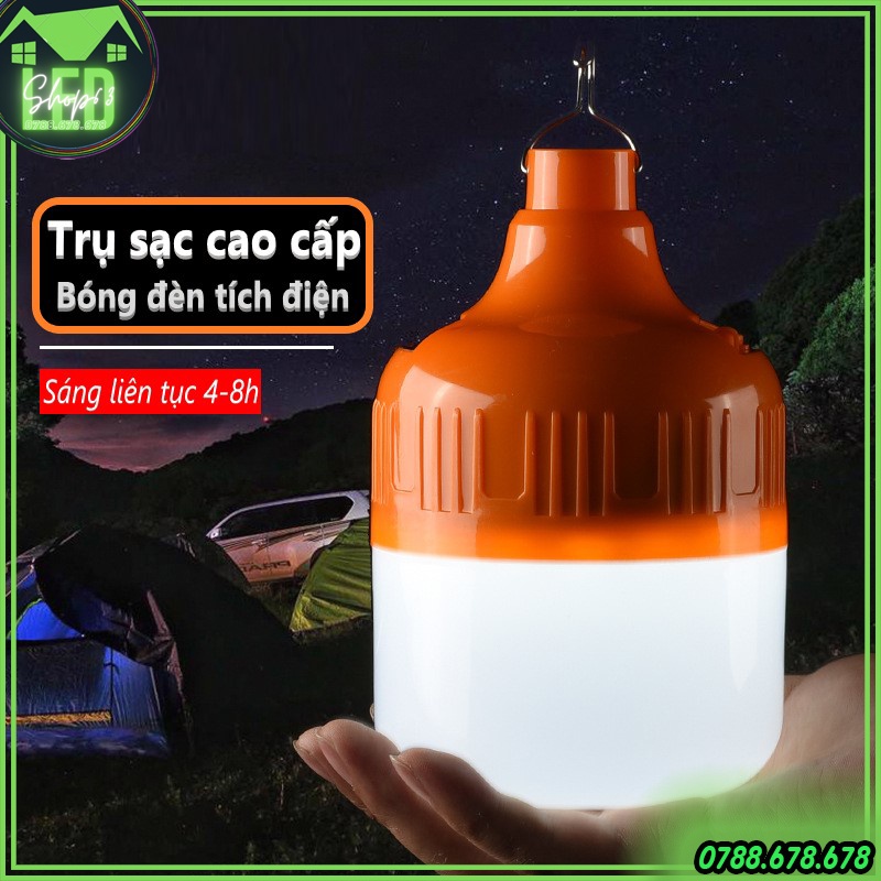 Bóng trụ sạc tích điện cỡ lớn đường kính 12cm - ánh sáng trắng 3 chế độ  (pin sáng trên 4-8 giờ bảo hành 1 năm)