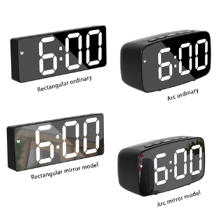 LED clock, Multi-function alarm clock, Mirror, Dimming, Voice control, Various styles to choose, Use AA battery/ USB power【lyfs】