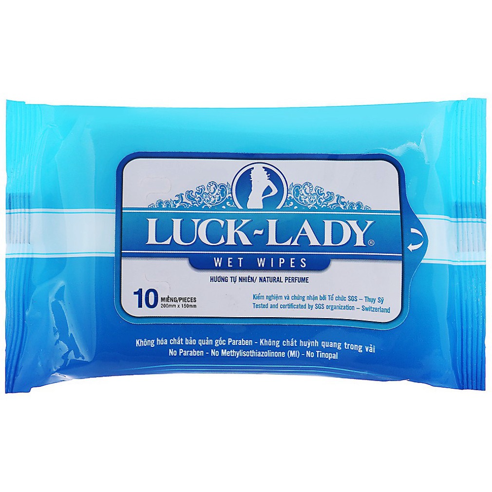 Khăn giấy ướt bỏ túi tiện dụng Dot, Luck Lady 10 tờ