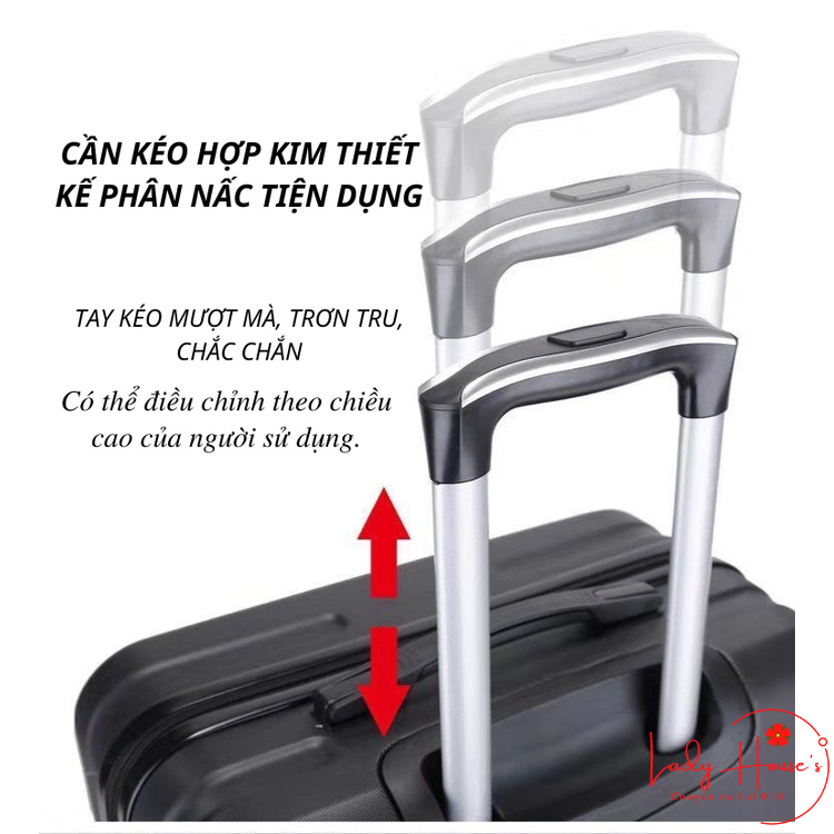 HÌNH THẬT_Vali Du Lịch Tay Kéo In Hình Mèo Dễ Thương 4 Bánh Xe Xoay 360 Độ Chất Liệu Nhựa Nhám PC+ABS Bền Hàng Sẵn