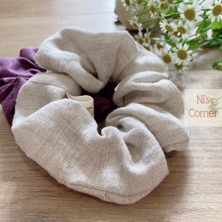 Scrunchie Cột tóc Linen màu Muối tiêu (Pure Linen)