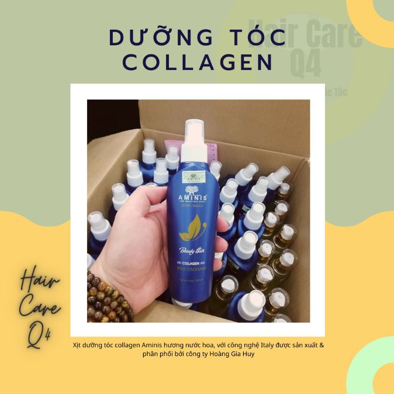 Xịt Dưỡng Tóc Collagen Aminis CÔNG NGHỆ ITALY Hàng Cty Chính Hãng