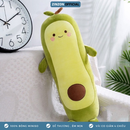 Gấu bông trái bơ dài size bự dễ thương nhồi bông cao cấp ZinZon