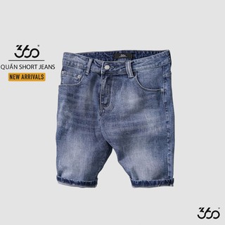 Quần sooc jeans nam 360 BOUTIQUE vải bò xanh trẻ trung, cá tính - QSJTK002