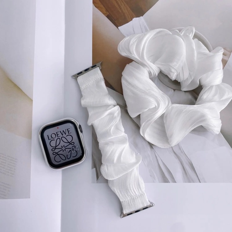 Dây đeo đồng hồ đàn hồi nữ tính 38mm 40mm 42mm 44mm thích hợp cho Apple Watch Band Series 6 SE 5 4 3 2 1