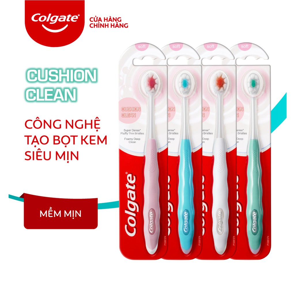  Bộ 4 bàn chải đánh răng Colgate Cushion Clean công nghệ tạo bọt kem siêu mịn