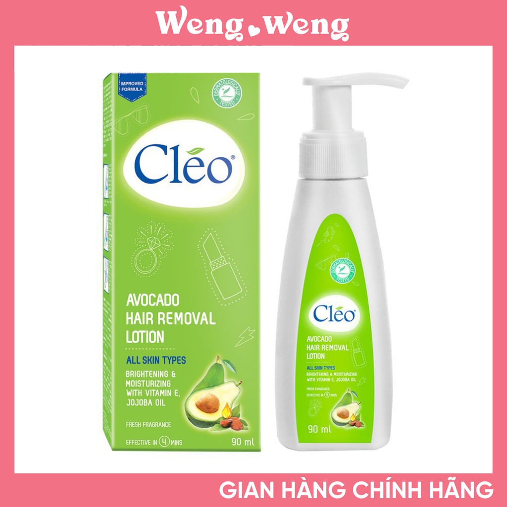 Lotion Tẩy Lông Cleo Avocado Hair Removal Lotion All Skin Types 90ml