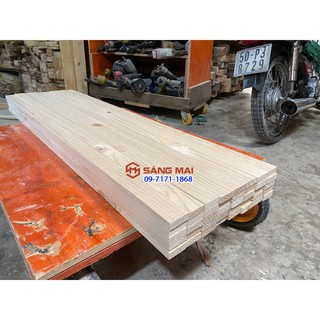 Thanh gỗ thông 4,5cm x 1,5cm x dài 120cm + láng mịn 4 mặt