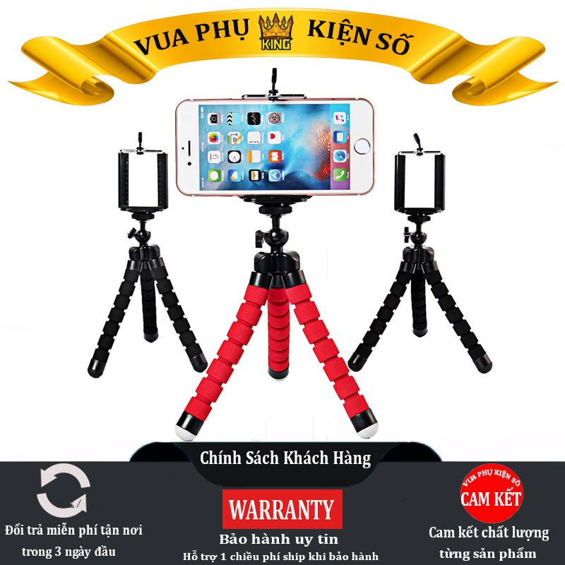 Chân Tripod Bạch Tuộc Xốp - Uốn Siêu Dẻo Mọi Địa Hình - Kẹp giá đỡ điện thoại , máy tính bảng