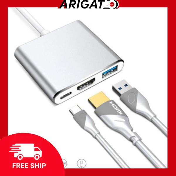 [Mã ELHACE giảm 4% đơn 300K] Cáp Chuyển Type C To Hdmi + Usb 3.0+ Type C Arigato Đảm Bảo Chất Lượng