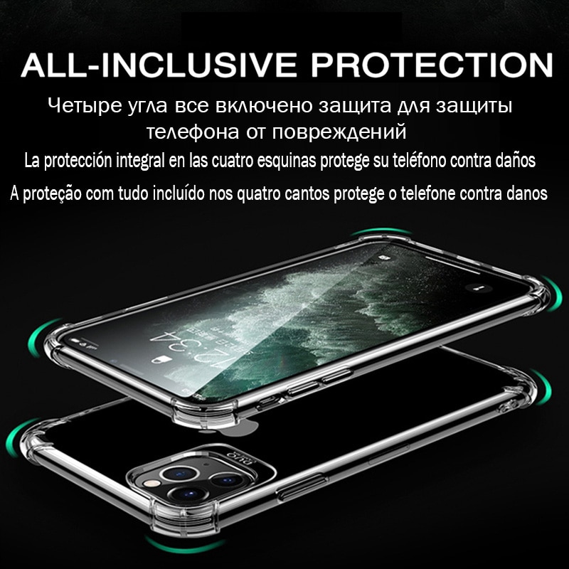 Ốp điện thoại silicon trong suốt chống sốc dành cho IPhone 7 8 Plus 11 Pro XR X XS Max 8 7 6 6s Plus 5 5s Se | BigBuy360 - bigbuy360.vn