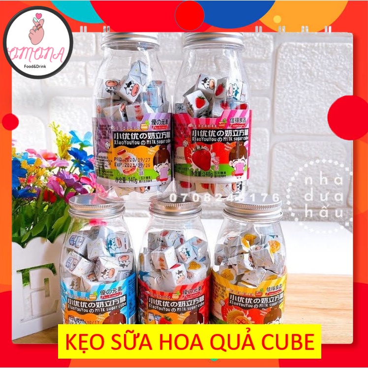 Hộp kẹo sữa chua trái cây viên Cube 140gr