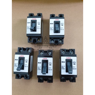 Cầu dao tự động an toàn, aptomat, cb, 2 pha, 2 tiếp điểm lioa, chịu tải 10a, 15a, 20a, 25a, 30a, mccb2p2e