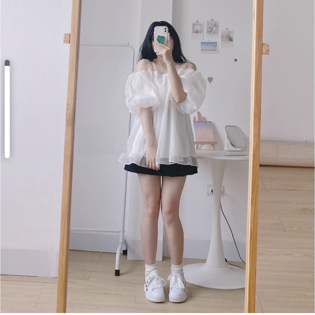 Áo Trễ Vai Von Đính Ngọc PEONYB Nữ [FREESHIP]  Thun kiểu babydoll bánh bèo tiểu thư hotgirl màu trắng hàn quốc đẹp