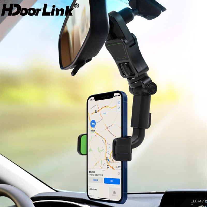Giá đỡ điện thoại Hdoorlink có thể xoay đa 360 độ tùy chỉnh đa năng gắn gương chiếu hậu xe hơi tiện lợi