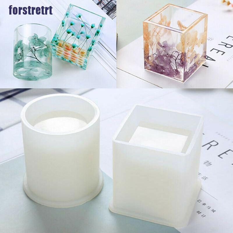 Khuôn silicon làm hộp bút epoxy resin hình tròn/vuông