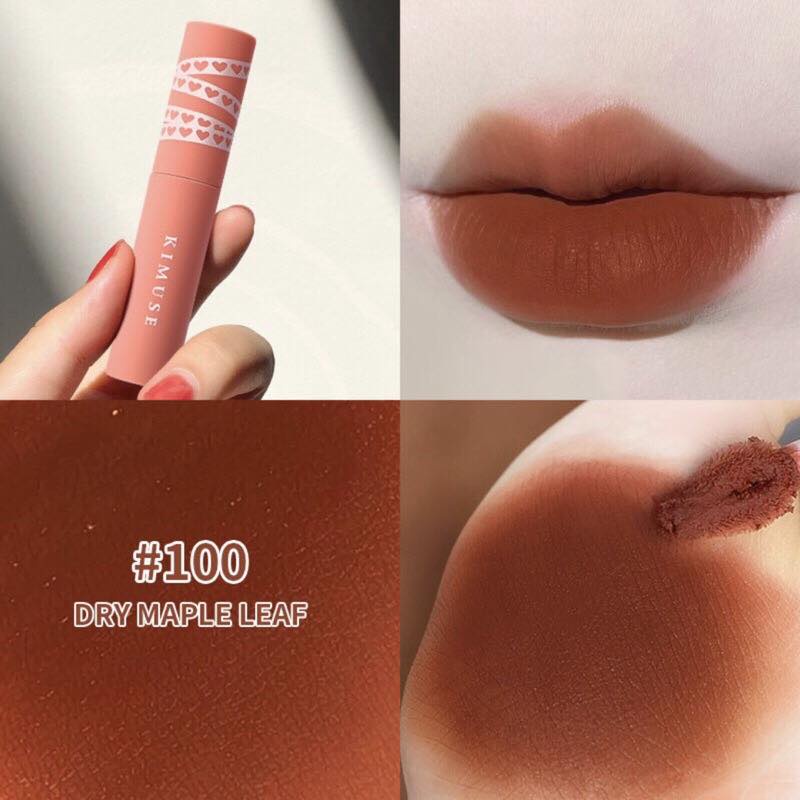 Son kem KIMUSE 5ml son kem lì, ẩm mướt môi và lên màu chuẩn với sắc tố cao, dễ phối hợp với nhiều phong cách thời trang