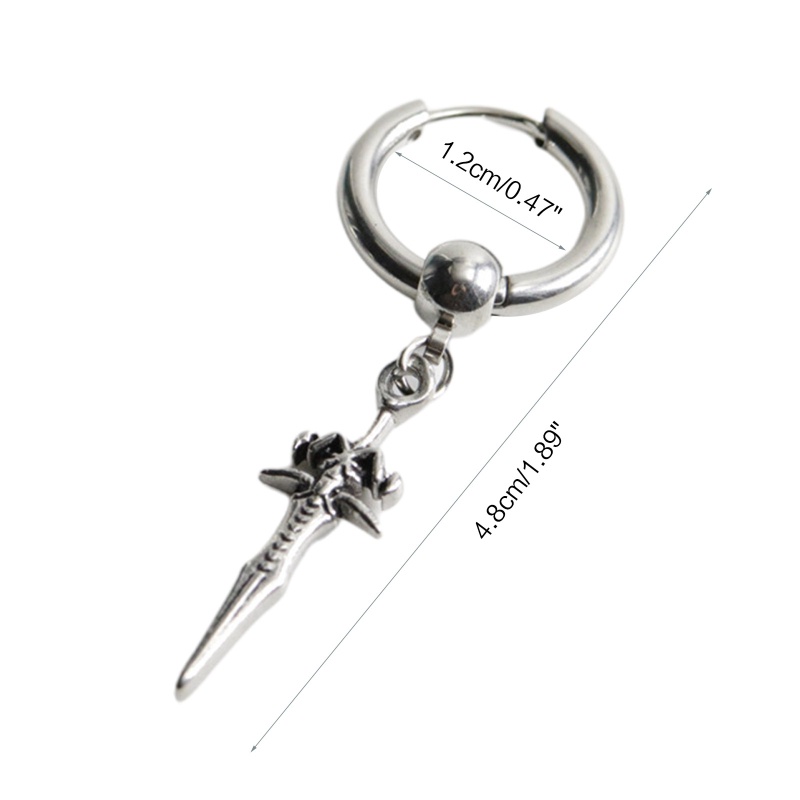 Khuyên Tai Tròn Bằng Thép Không Gỉ Mặt Thánh Giá Cho Nam Và Nữ